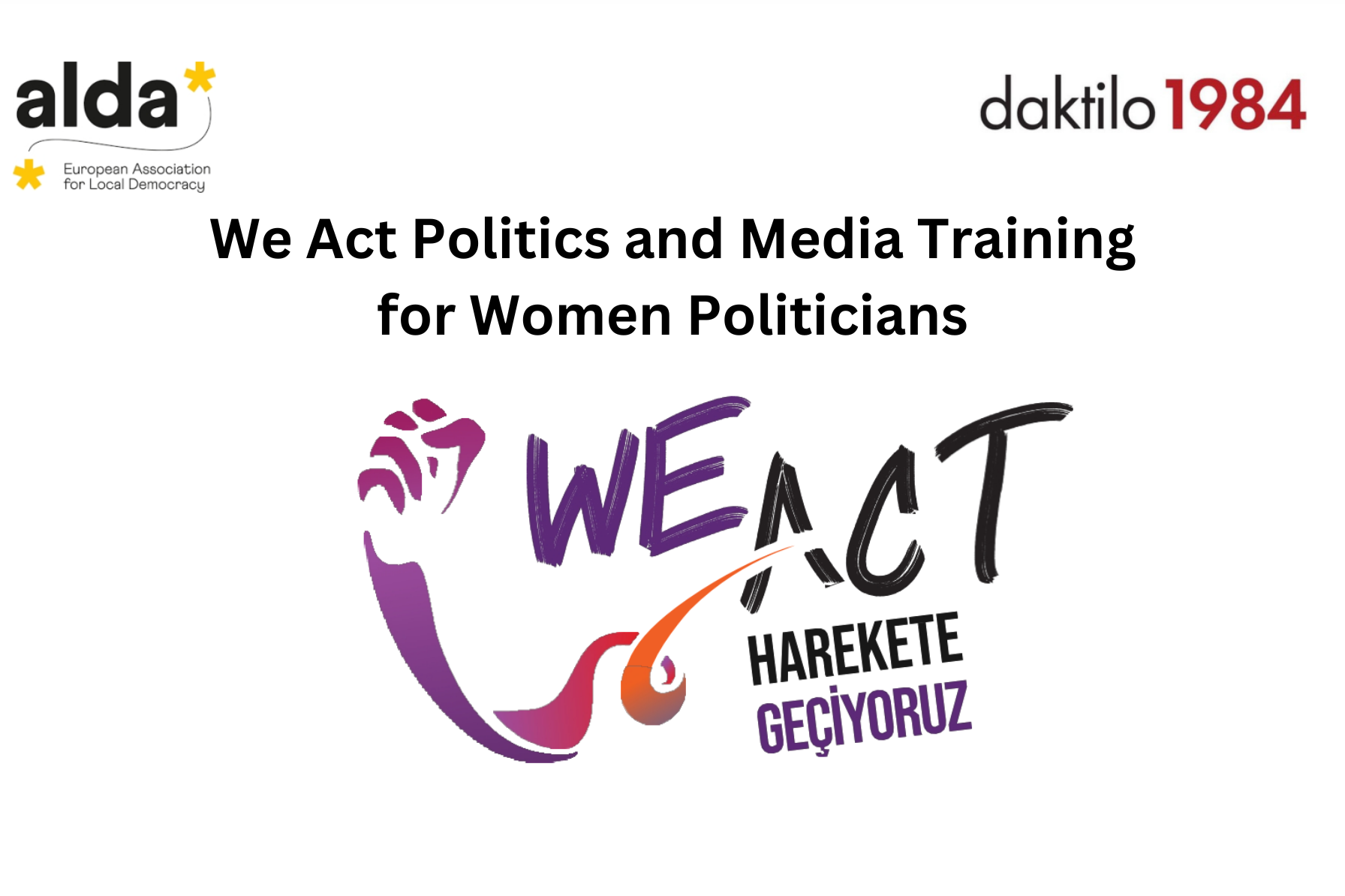 We Act Politics and Media Training for Women Politicians