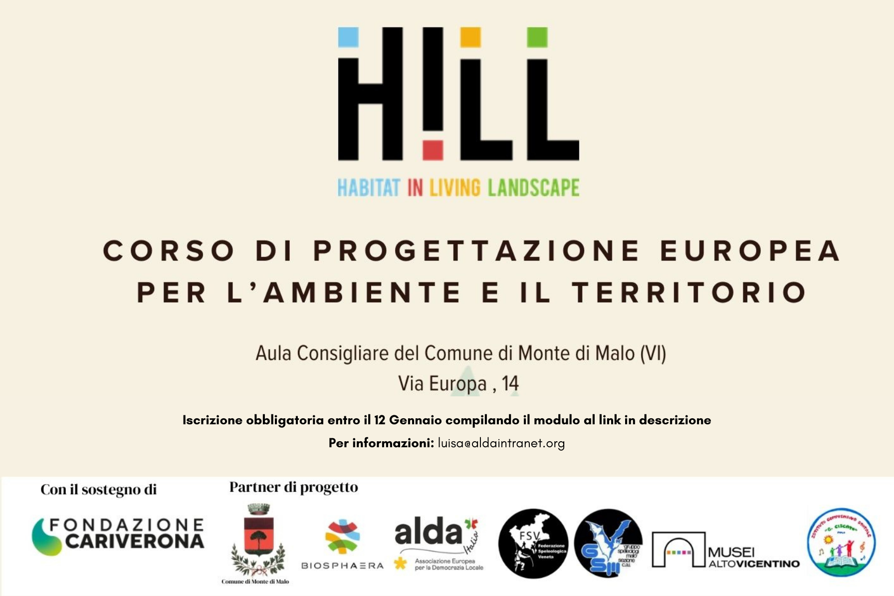 HILL: Corso di progettazione europea per l’ambiente e il territorio