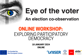 In the framework of the project Eye of the voter for young participants from Sweden and Italy, we are organising an online workshop that will help participants to learn more about being an active citizen.