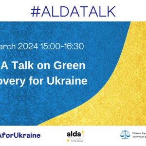 Discover the third event of the ALDA TALKS on GREEN RECOVERY FOR UKRAINE series, presented with the support of U-LEAD with Europe, with a focus on Green Innovations Developed during the War. Taking place online on March 25, 2024, at 15:00 CET (16:00 Kyiv time), this session aims to showcase ALDA's impactful work in Ukraine, including the U-LEAD with Europe project, emphasizing its role in promoting green reconstruction efforts. Open to ALDA members and the wider public. Moreover it aims to present funding opportunities under LIFE program for Ukrainian communities.
